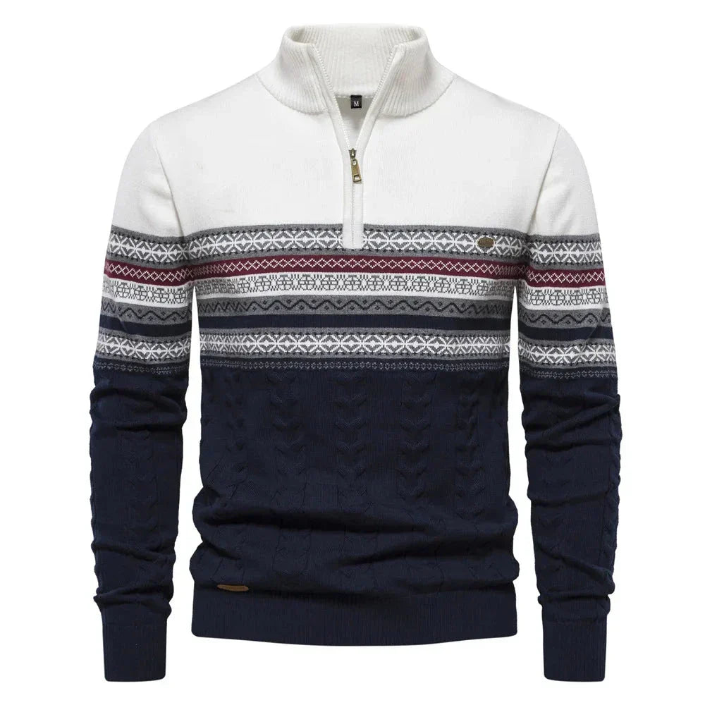 Henrik | Fair Isle Pullover mit Halbzipper