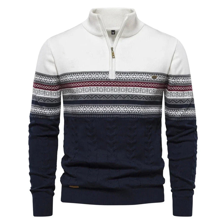 Henrik | Fair Isle Pullover mit Halbzipper