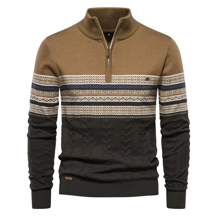 Henrik | Fair Isle Pullover mit Halbzipper